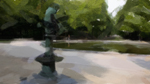 Parc royal de Bruxelles, statue et bassin.